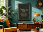 Daideo Irish definition print – landscape black frame wall mockup