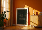 Daideo Irish definition print – portrait framed wall mockup