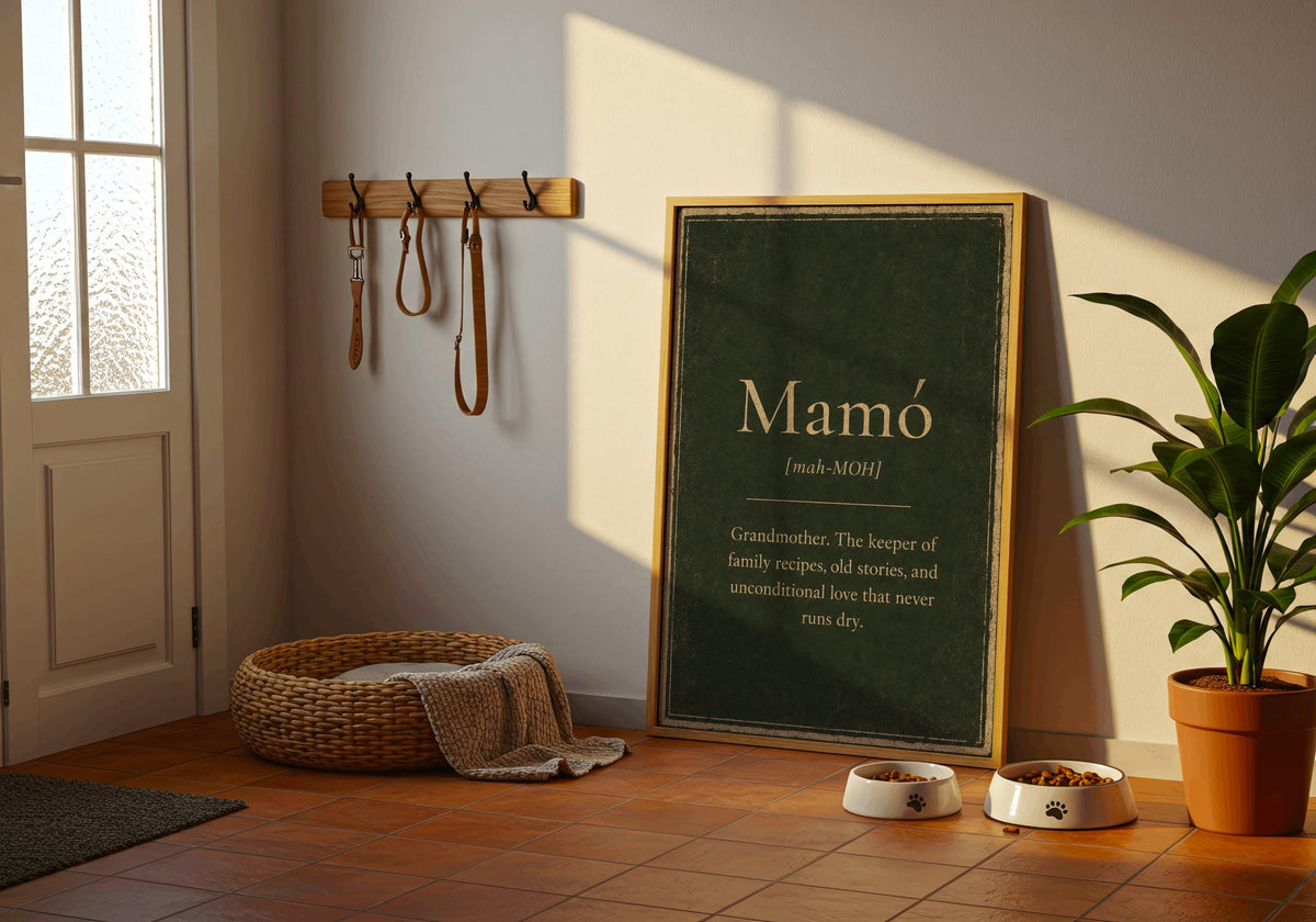 Mamó Irish definition print – framed print on the wall