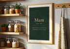 Mam Irish definition print – wooden frame wall mockup