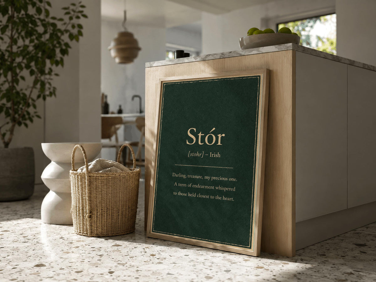 Stór Irish definition print – framed print on the wall