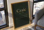Craic Irish definition print – light wood frame mockup