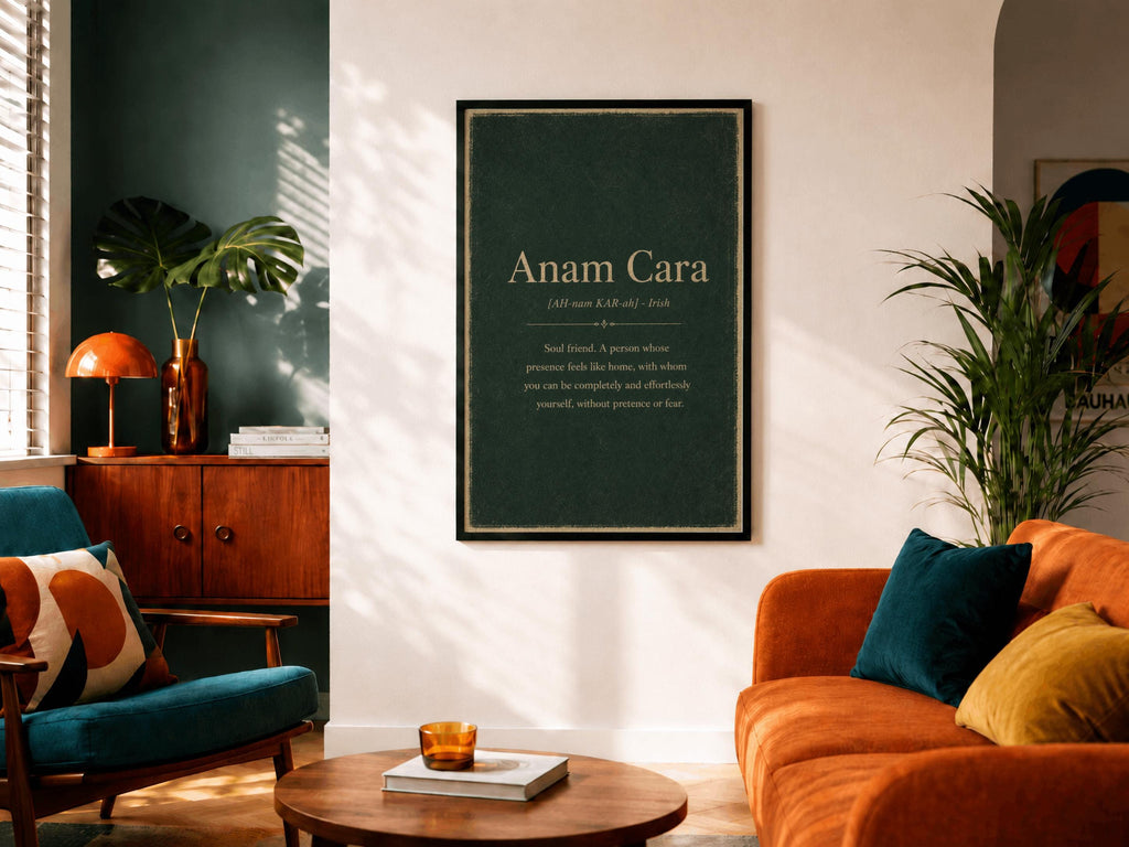 Anam Cara Irish definition print – framed print on the wall