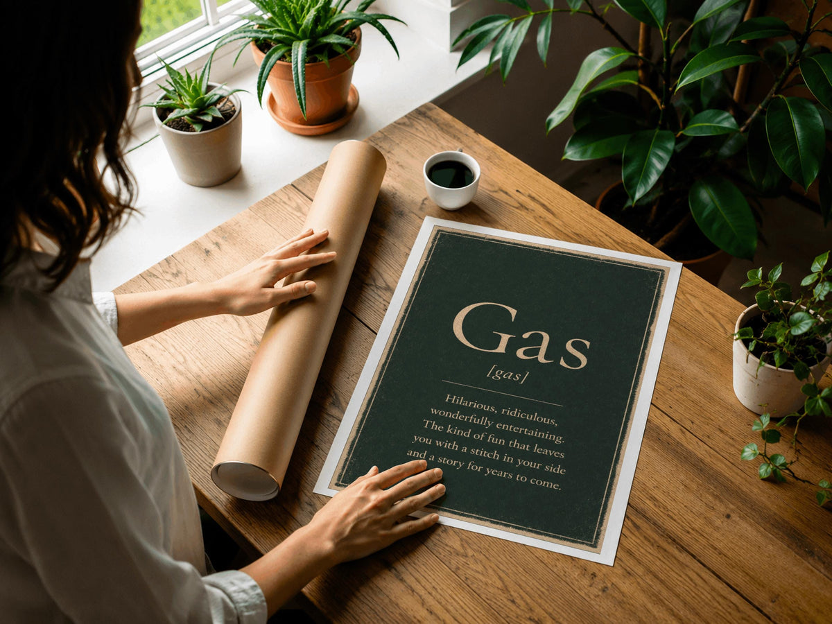 Gas Irish definition print – landscape framed wall mockup