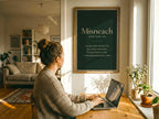 Misneach Irish definition print – landscape framed wall mockup