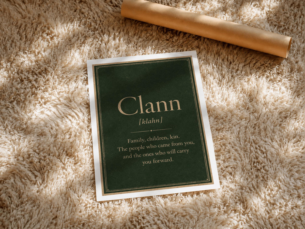 Clann Irish definition print – framed print on the wall