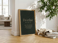 Deirfiúr Irish definition print – light wood frame mockup