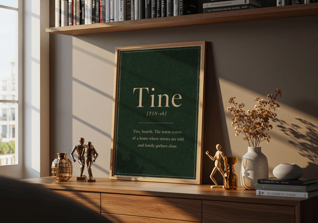 Tine Irish definition print – portrait framed wall mockup