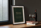 Sláinte Irish definition print – black frame mockup