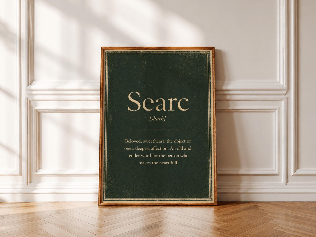 Searc Irish definition print – landscape framed wall mockup
