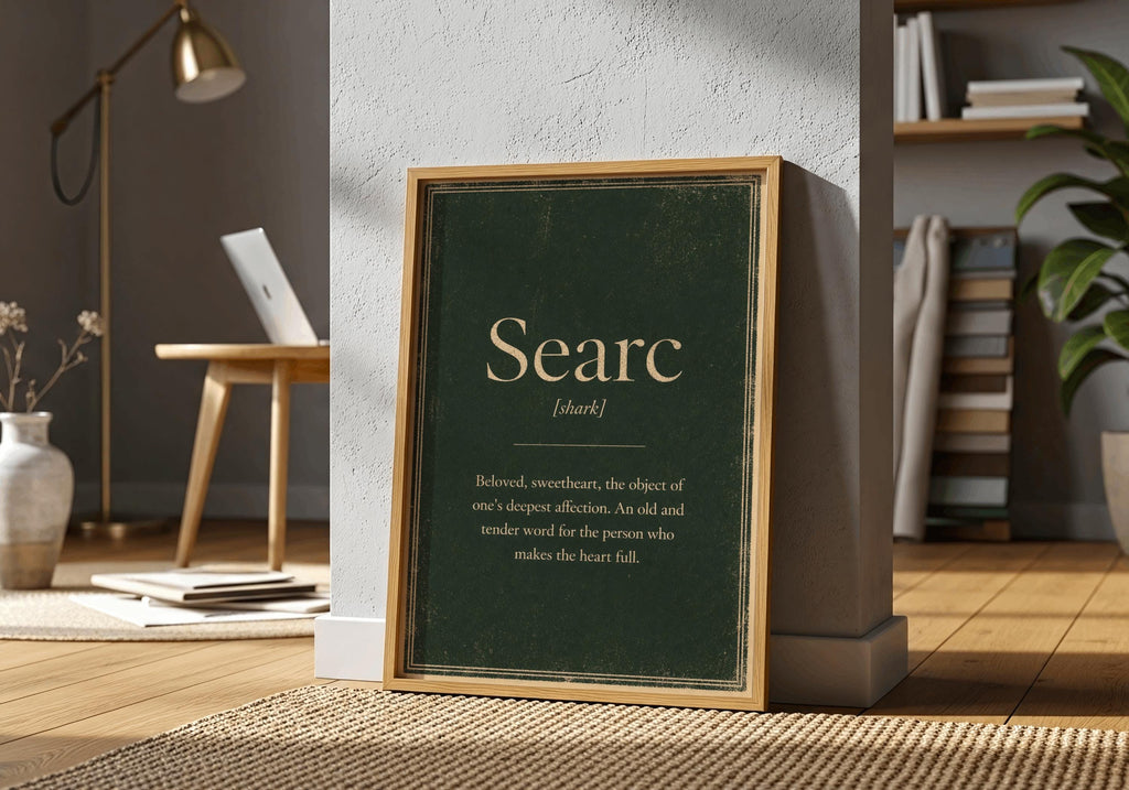 Searc Irish definition print – landscape framed wall mockup