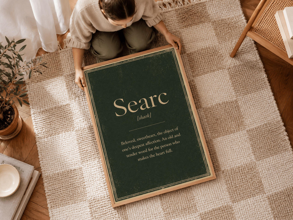 Searc Irish definition print – landscape framed wall mockup