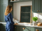 Compánach Irish definition print – light wood frame mockup