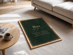 Bua Irish definition print – framed print on the wall