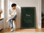 Bua Irish definition print – framed print on the wall