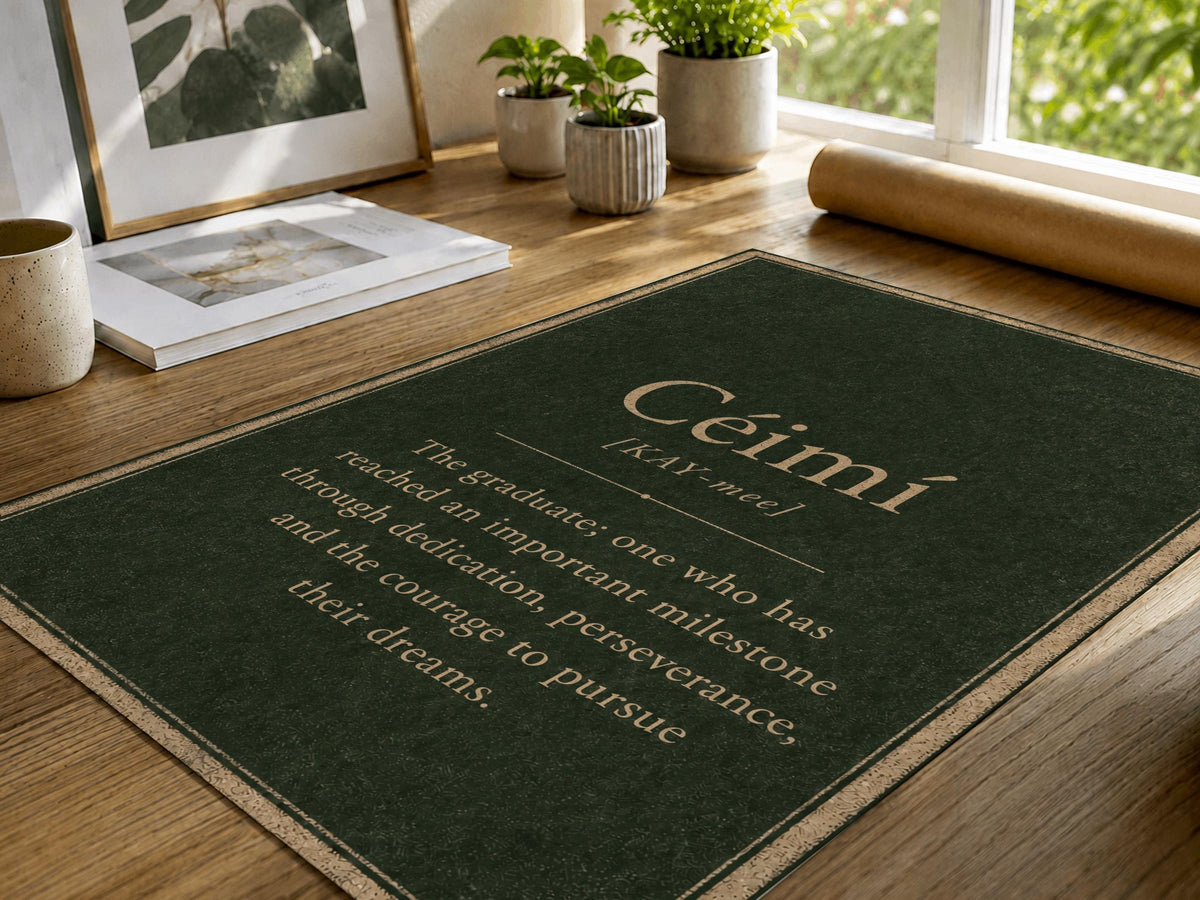 Céimí Irish definition print – framed print on the wall