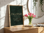 Deartháir Irish definition print – framed wall mockup