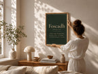 Foscadh Irish definition print – wooden frame mockup
