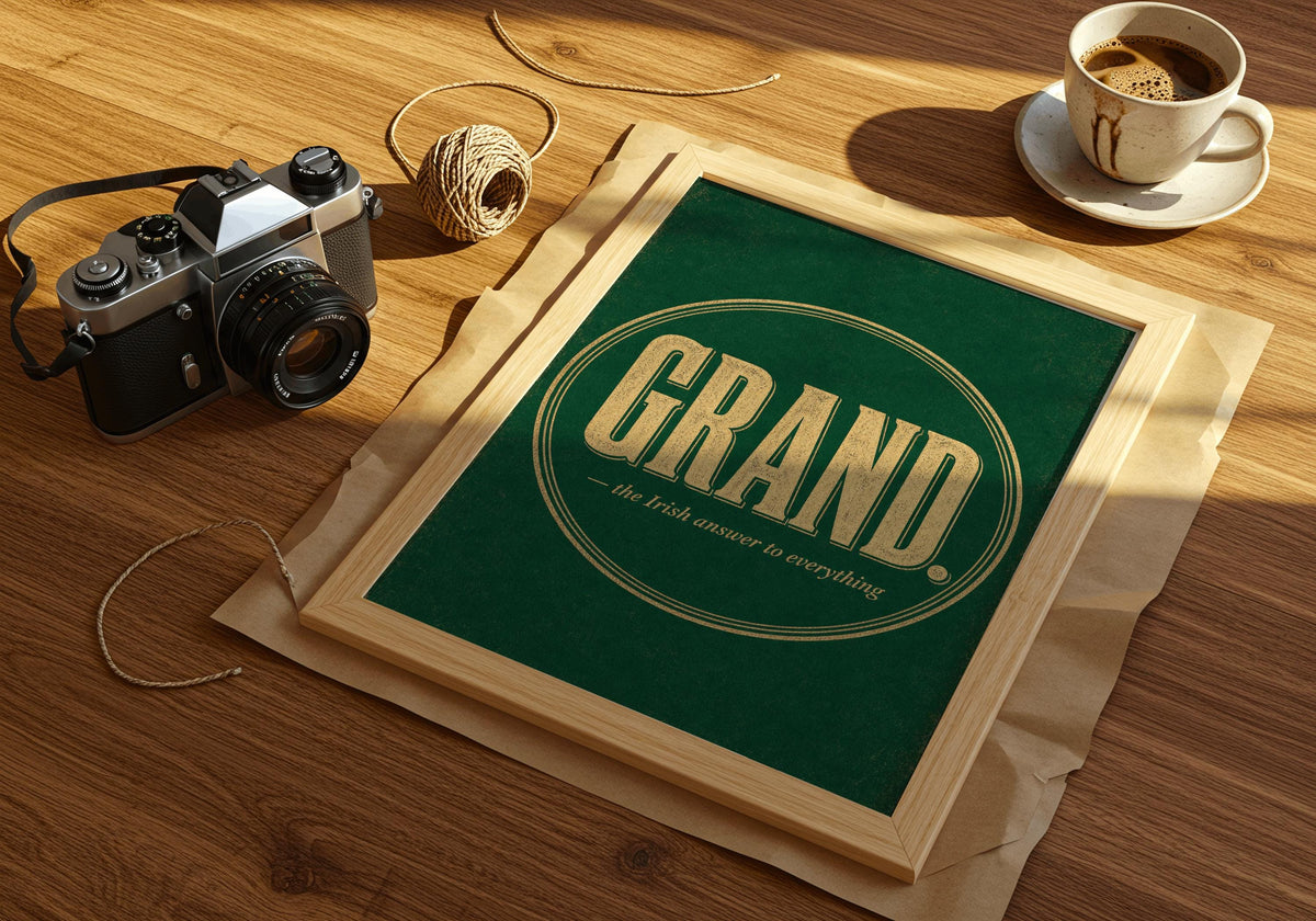 Grand Typography Irish print – room mockup 4