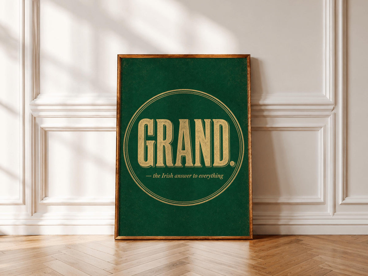 Grand Typography Irish print – room mockup 6