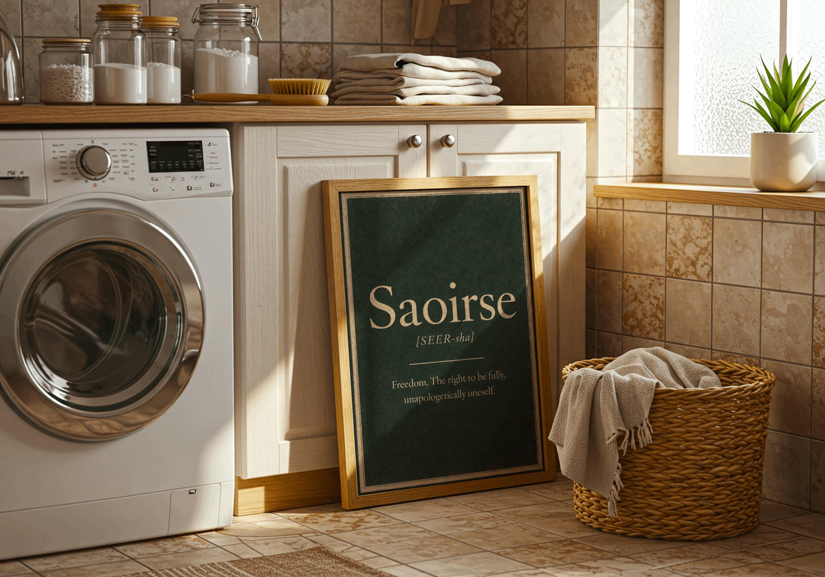 Saoirse Irish definition print – landscape framed wall mockup