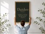 Daideo Irish definition print – landscape framed wall mockup