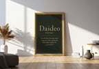 Daideo Irish definition print – landscape framed wall mockup