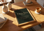 Daideo Irish definition print – framed wall mockup