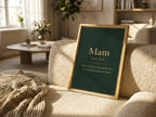 Mam Irish definition print – portrait wooden frame lifestyle mockup