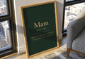 Mam Irish definition print – landscape framed wall mockup