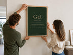Grá Irish definition print – landscape wooden frame wall mockup