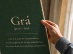 Grá Irish definition print – landscape framed lifestyle mockup