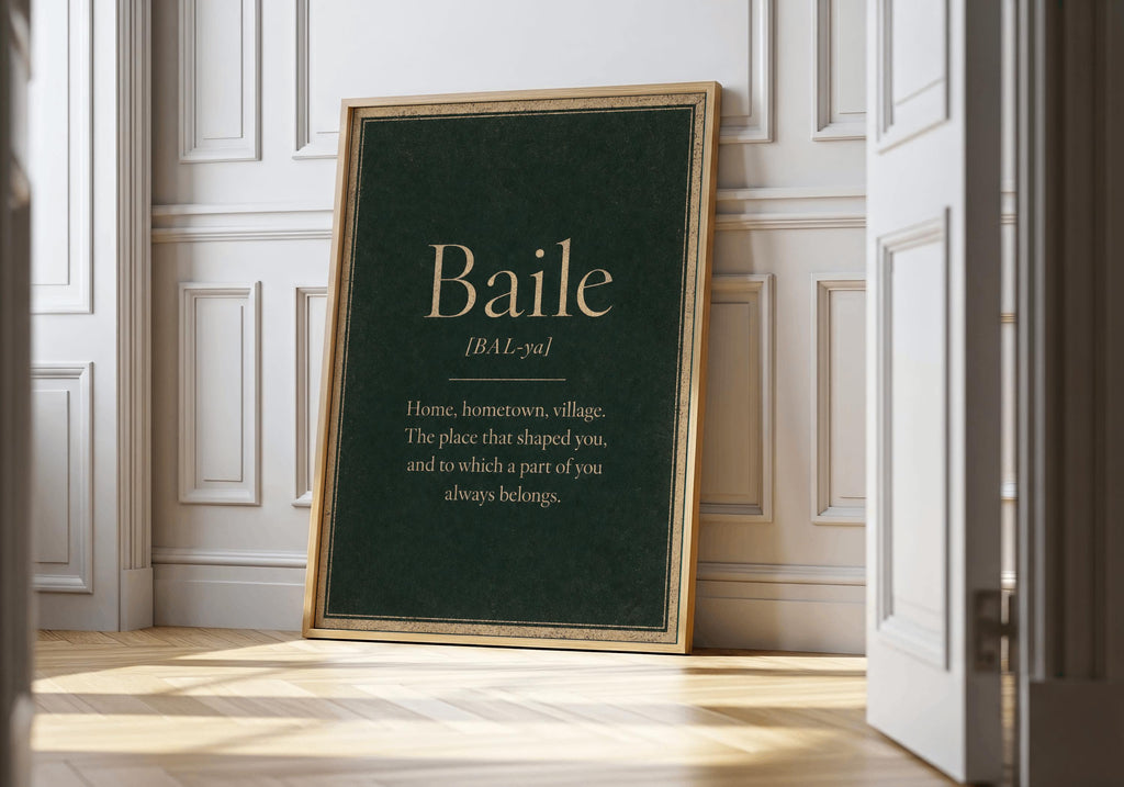 Baile Irish definition print – framed print on the wall