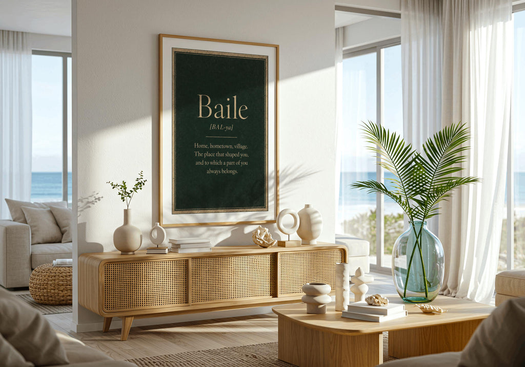 Baile Irish definition print – framed print on the wall