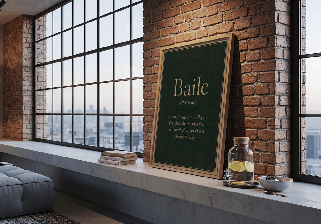 Baile Irish definition print – framed print on the wall