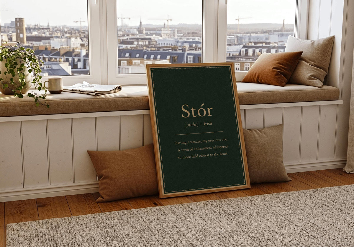 Stór Irish definition print – framed print on the wall