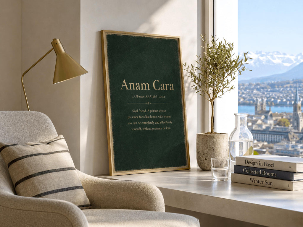 Anam Cara Irish definition print – framed print on the wall