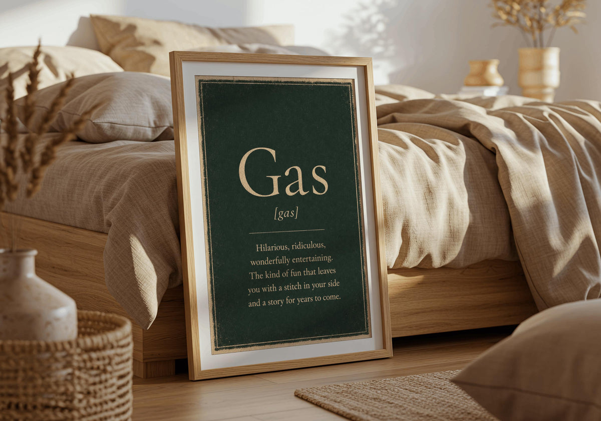 Gas Irish definition print – framed wall mockup