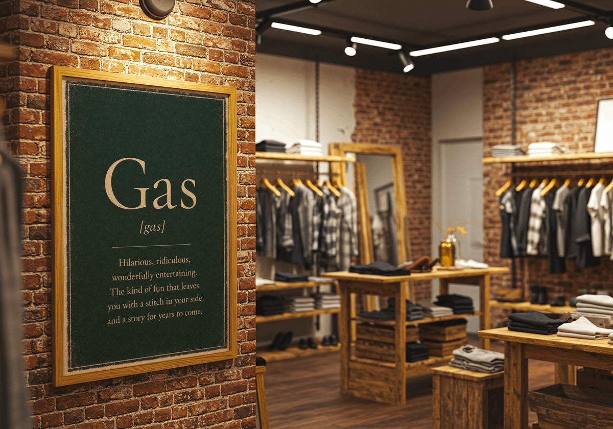 Gas Irish definition print – landscape framed wall mockup