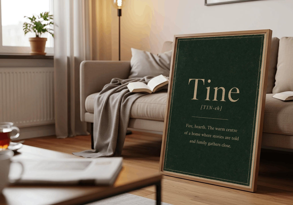 Tine Irish definition print – landscape framed wall mockup