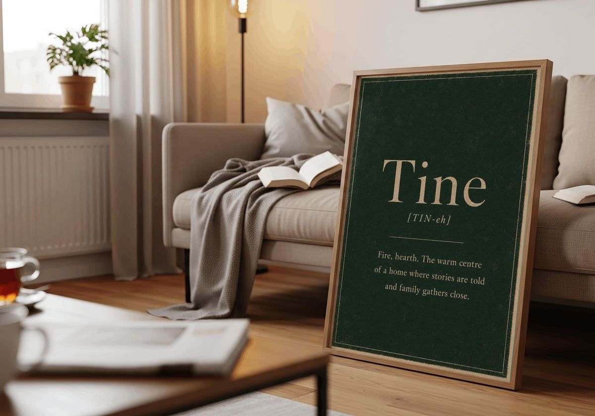Tine Irish definition print – landscape framed wall mockup