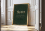 Sláinte Irish definition print – framed print on the wall