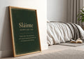Sláinte Irish definition print – framed print on the wall