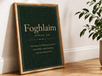 Foghlaim Irish definition print – framed print on the wall