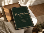 Foghlaim Irish definition print – framed print on the wall