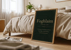 Foghlaim Irish definition print – framed print on the wall