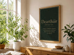 Deartháir Irish definition print – landscape wooden frame wall mockup