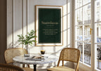 Suaimhneas Irish definition print – framed print on the wall