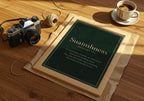 Suaimhneas Irish definition print – light wood frame mockup
