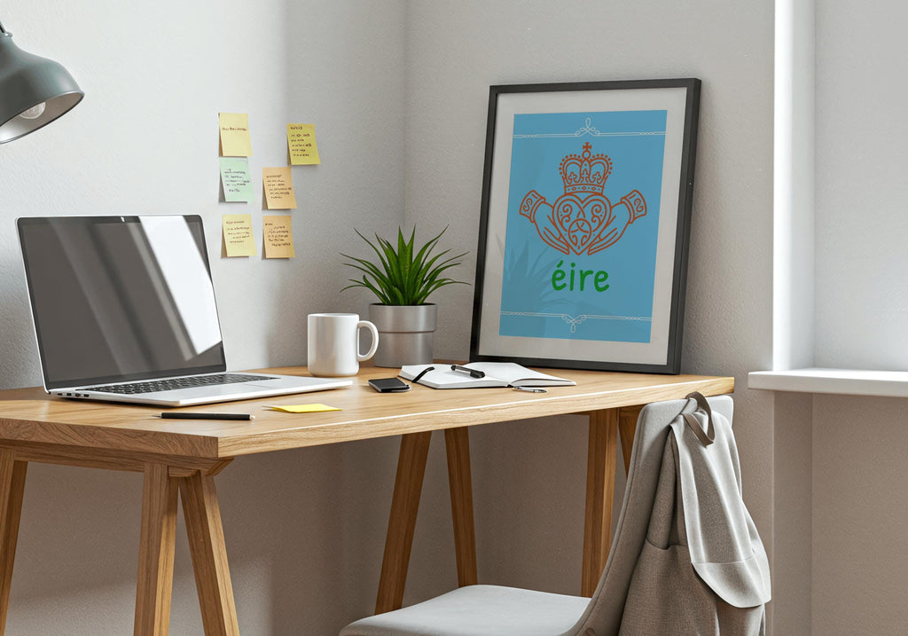 Claddagh Éire Irish print – room mockup 7